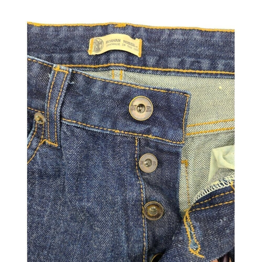 New Norman Russell Selvage Denim Jeans Mens 30x30 Slim Cut Blue Pants Wash #1 - Picture 3 of 6